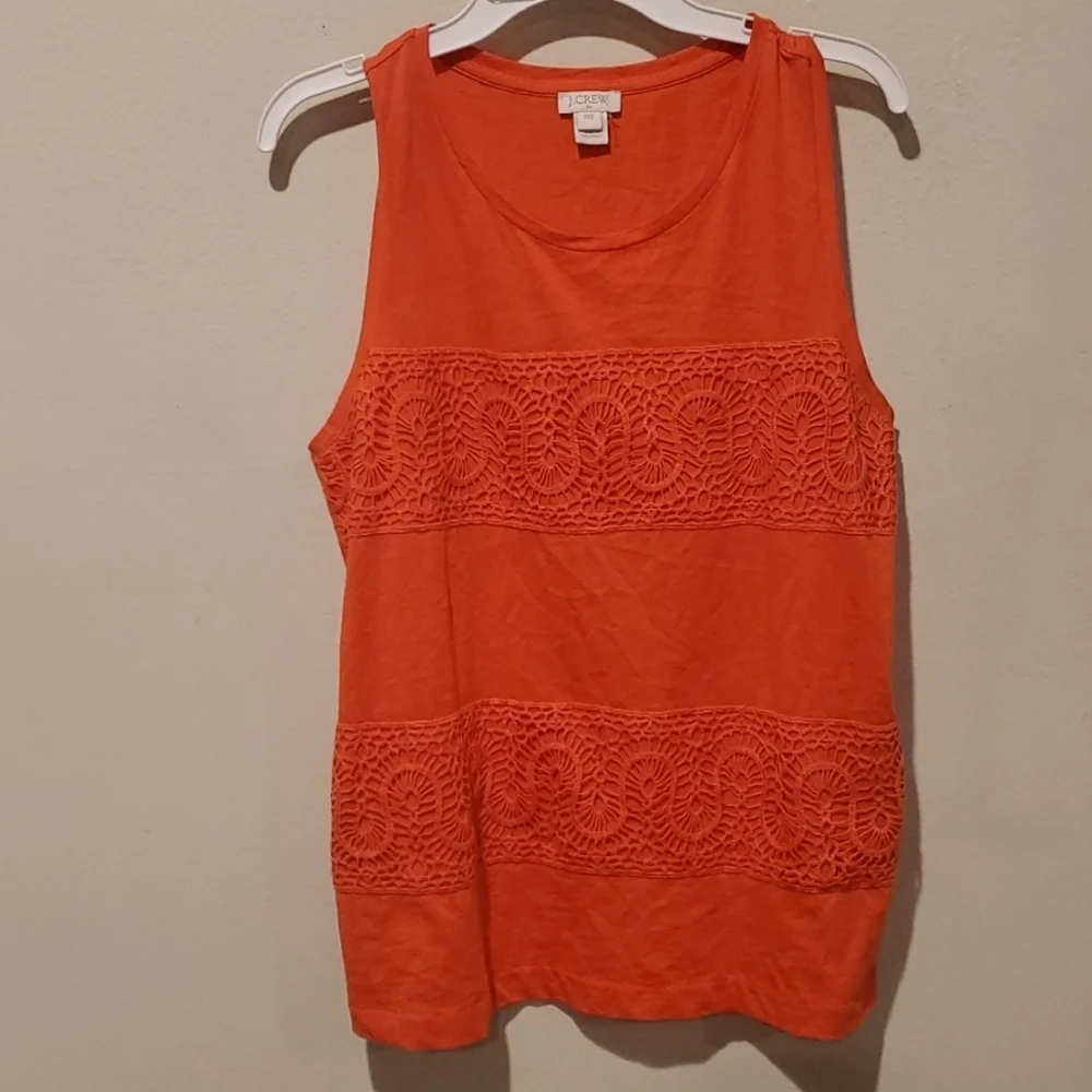 ❤ J CREW EMBROIDERED TANK TOP, 100% COTTON, XXS